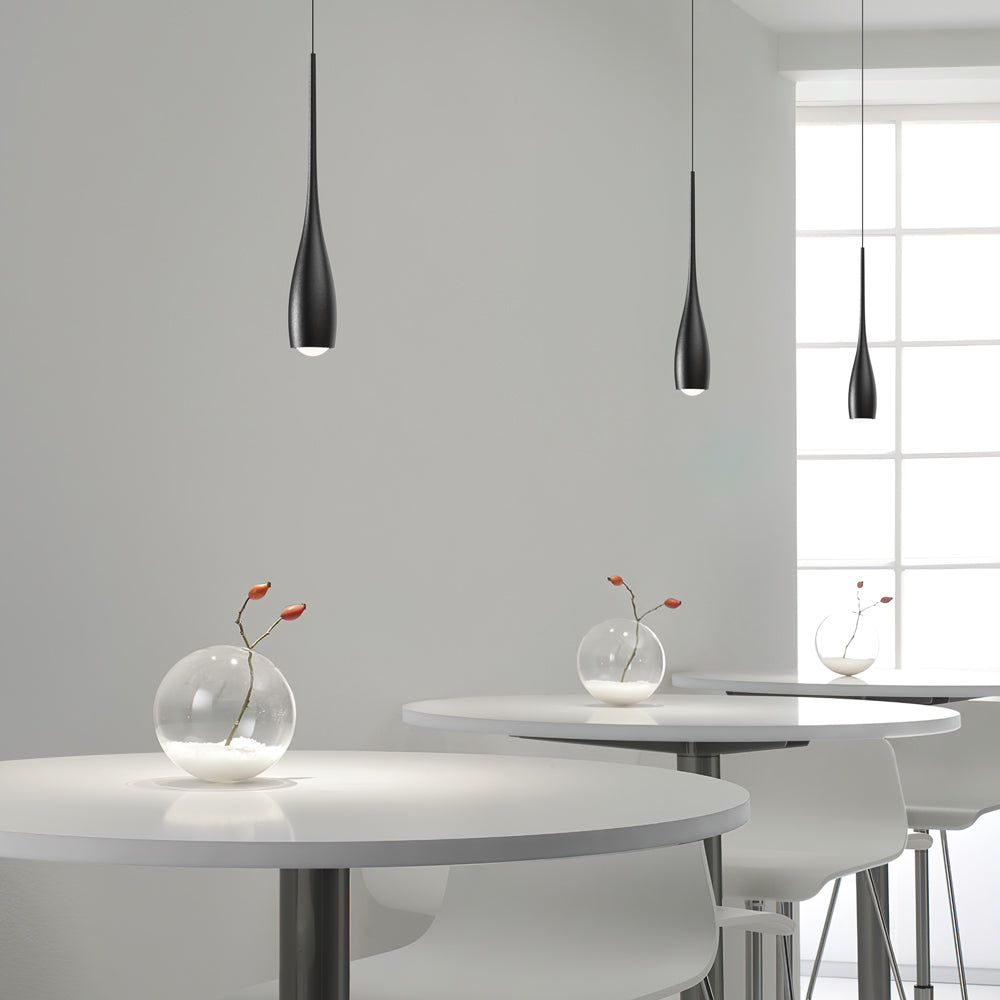 Taavita Minimalistic Pendant Light Drop Shape Black